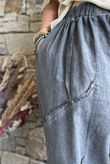 Rustic Nature Linen Blend Barrel Pant Washed Charcoal